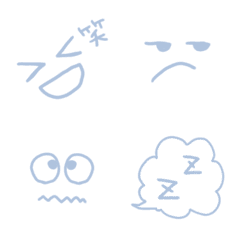 light blue emoji kawaii