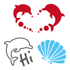 Simple Emoji of dolphins
