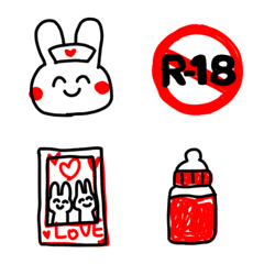 SIMPLE BLACK&RED YAMIKAWA Emoji2