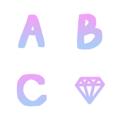 Handwriting gradation alphabet ABC emoji