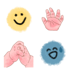 Crayon face and BABY hand emoji