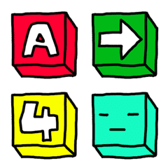 Colorful cube alphanumeric pictogram 144