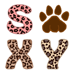 Sweet Leopard Sexy Girl Emoji A-Z