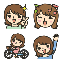 Daily life emoji of cheerful girl