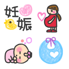 Baby's and Mom's Emoji.(Pregnant woman)