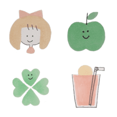 Cute green and pink Eemoji