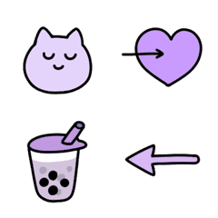 Simple Purple Black Emoji Line Emoji Line Store