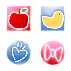 Various Emoji of red and blue