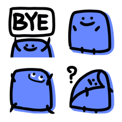 Blue square type expression sticker