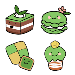 Very cute green tea sweets emoji