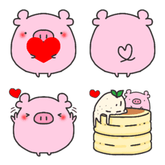 Pink and round piglet emoji