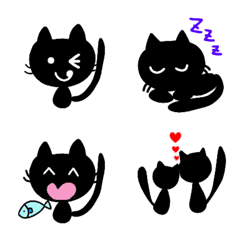 black cat kawaii emoji