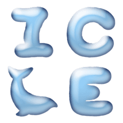 Blue Ice Cubes (A-Z) Emoji