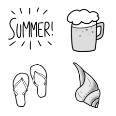 Monotone simple emoji -summer-