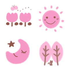 PINK and BROWN kawaii emoji