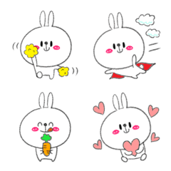 Rabbit and Emoji -Pencil-