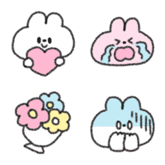White and pink rabbits Emoji