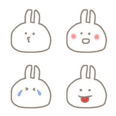 Kawaii white rabbit Emoji