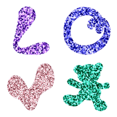 Glitter Water Drop (A-Z) Emoji 