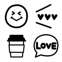Adult Simple black-and-white Emoji