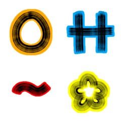Colorful emoji and letters 
