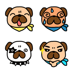 Fashionable Pug's Emoji