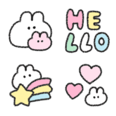 White and pink rabbits Emoji 2