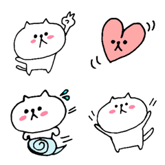 Emoji of the white cat 'Nekoro'