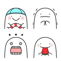 Cute ghost emoji that likes summer