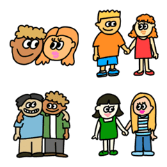 Various Couple And Friends Emoji Line Emoji Line Store