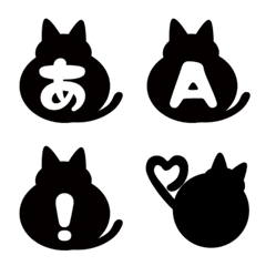 Emoji of black cat