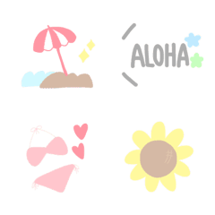 Simple and tin Emoji,summer ver.