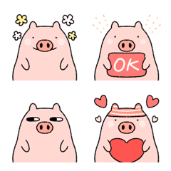 Very cute and round pig emoji