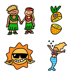 various Hawaiian emoji