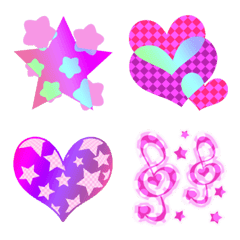 Heart,Star,Note Emoji (Coolpink)