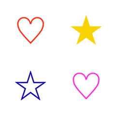 simple color stars and hearts EMOJI