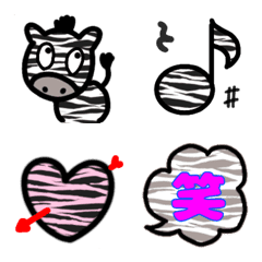 zebrapattern kawaii emoji