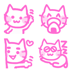 a cute emoji of a pink cat