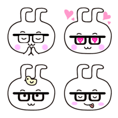 Rabbit wearing black-rimmed glasses