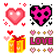more "Heart"  pixel emoji set