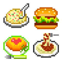 "Lunch menu"  pixel emoji set