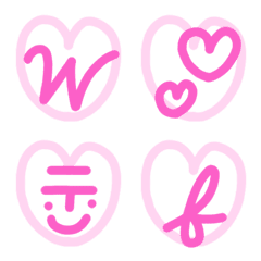 Pink heart cursive handwriting emoji