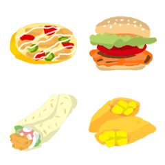 Hand drawn style fast food