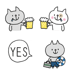 Emoji of summer cats