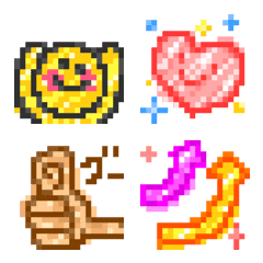 "Crayon painting"  pixel emoji set
