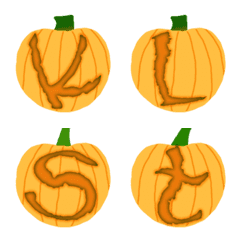 Pumpkin (A-Z) Alphabet & Cute Emoji
