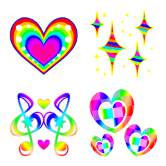 Heart,Star,Note Emoji (Rainbow)