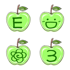 絵りんご-GREEN-デコ文字