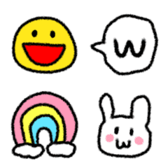 Cute pencil style letters and emojis – LINE Emoji | LINE STORE