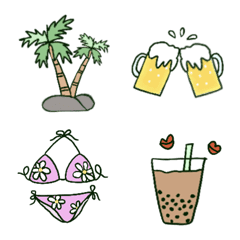 Beautiful summer emoji